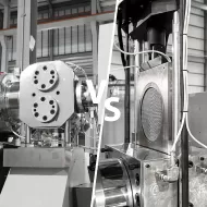 Comparison of Screen Changers for Recycling Machines Dual Piston Type VS Slide Type with Pressure Accumulator